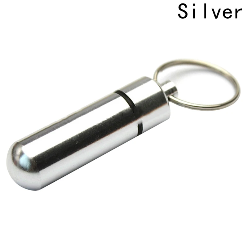 1pcs 4.8*1.4cm Waterproof Pill Box Key Chain Aluminum Case Bottle Pills Holder Container Organizer
1pcs 4.8*1.4cm Waterproof Pill Box Key Chain Aluminum Case Bottle Pills Holder Container Organizer