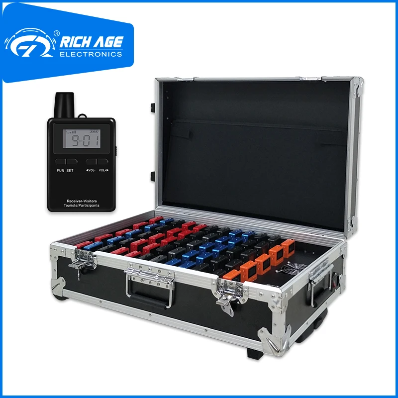 RichiTek Wireless Audio Tour Guide System E Potable 4 Transmitters+96 Receivers For Summer Camp With Condenser Microphone
RichiTek Wireless Audio Tour Guide System E Potable 4 Transmitters+96 Receivers For Summer Camp With Condenser Microphone