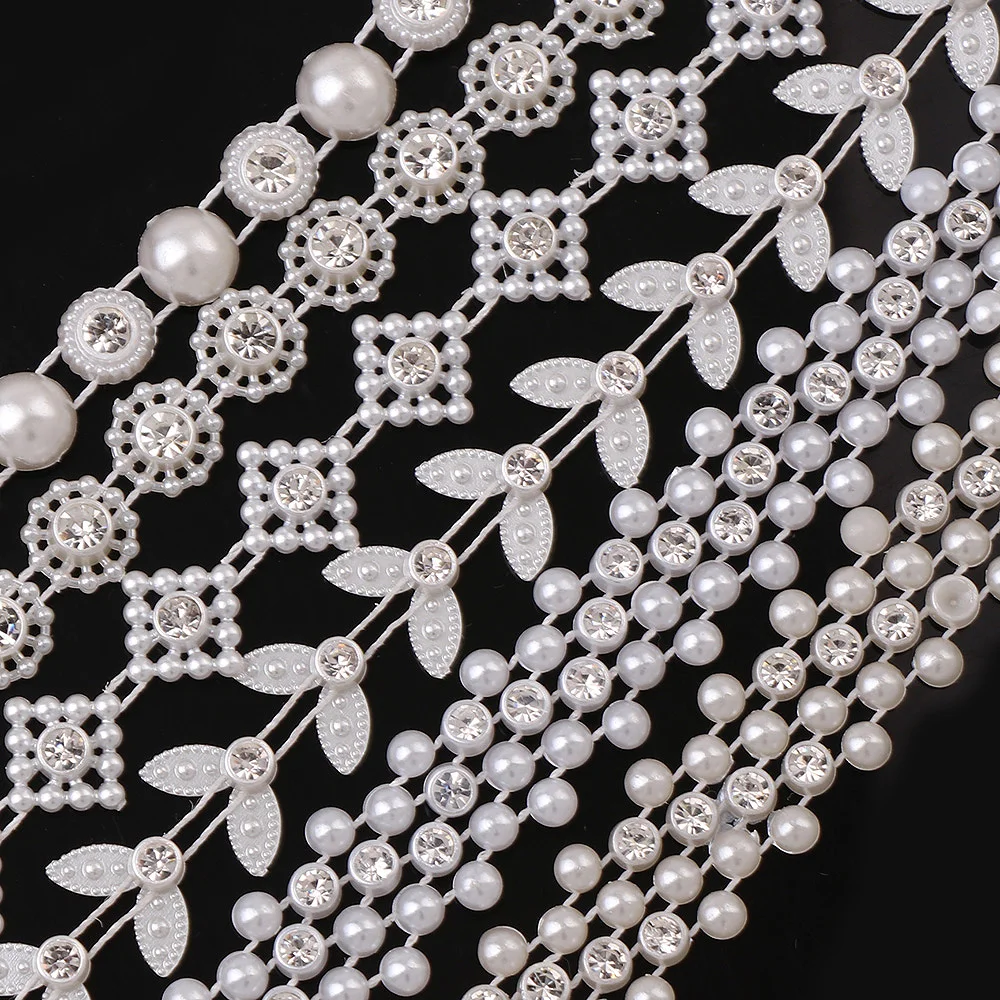 1 Yard Half Round ABS Pearl Rhinestone Chain Trim Bridal Beaded Appliques Garment Chain Fashion Women Wedding Dress Crafts
1 Yard Half Round ABS Pearl Rhinestone Chain Trim Bridal Beaded Appliques Garment Chain Fashion Women Wedding Dress Crafts