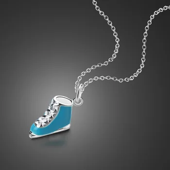 Fashion design blue skates pendant necklace 925 sterling silver woman necklace New creative girl solid silver chain jewelry gift
Fashion design blue skates pendant necklace 925 sterling silver woman necklace New creative girl solid silver chain jewelry gift
