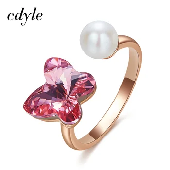 Cdyle Women Gold Ring Embellished with crystal Pearl Ring For Women Engagement Butterfly Ring Adjustable Size
Cdyle Women Gold Ring Embellished with crystal Pearl Ring For Women Engagement Butterfly Ring Adjustable Size
