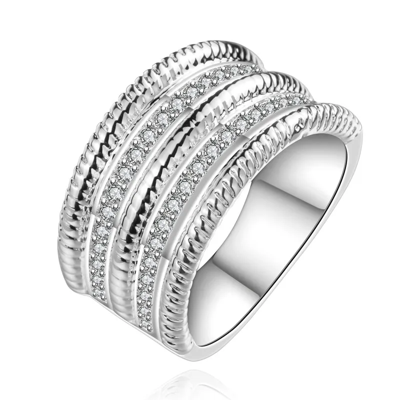 Цветные серебряные кольца благородный кристалл камень свадебные женские модные