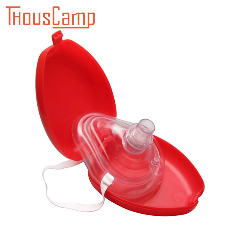 

Emergency Medical Mask Resuscitator Artificial First Aid Breathing Mouth Oral One-Way Valve Tool Port Pair Respirator