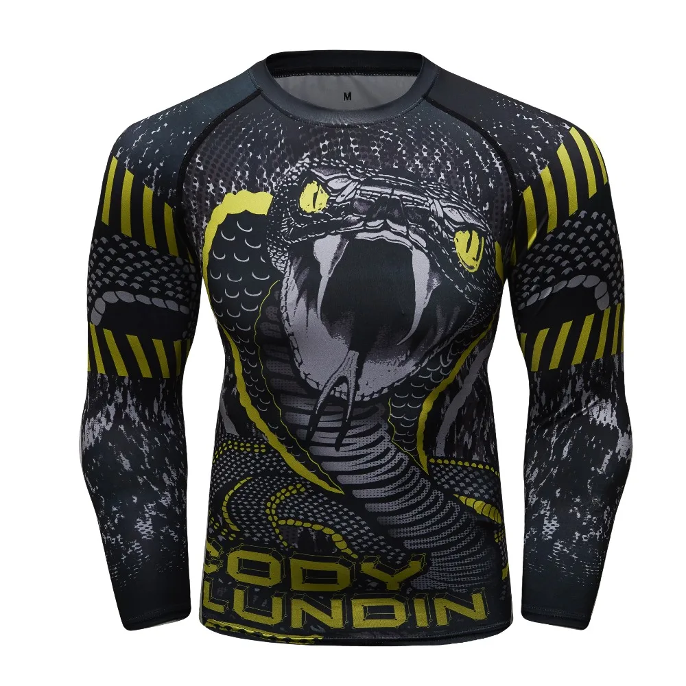 

New Compression Shirt Rashguard Bodybuild Cross Long Sleeve 3D Print Jiu Jitsu T shirts MMA Fitness Quick Dry Tights Rash Guard