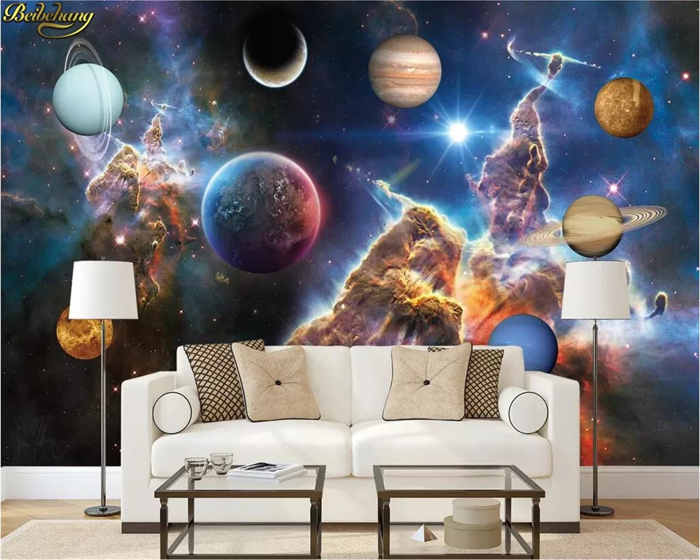 beibehang Custom 3d wallpaper murals beautiful vast universe Galaxy eight planets wall papers home decor papel de parede
beibehang Custom 3d wallpaper murals beautiful vast universe Galaxy eight planets wall papers home decor papel de parede