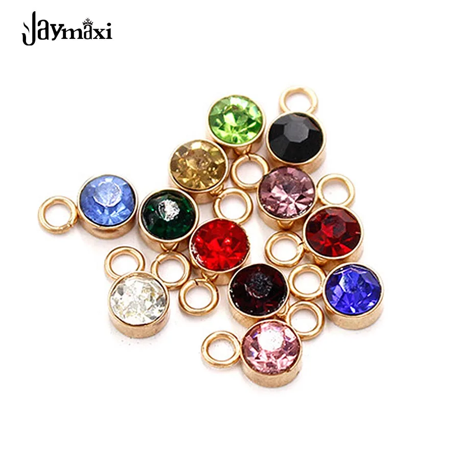 Jaymaxi Crystal Pendant Charm Stainless Steel Gold Color 12 Birthstone Rhinestones Round 6mm DIY Jewelry Findings 12piece/lot
Jaymaxi Crystal Pendant Charm Stainless Steel Gold Color 12 Birthstone Rhinestones Round 6mm DIY Jewelry Findings 12piece/lot