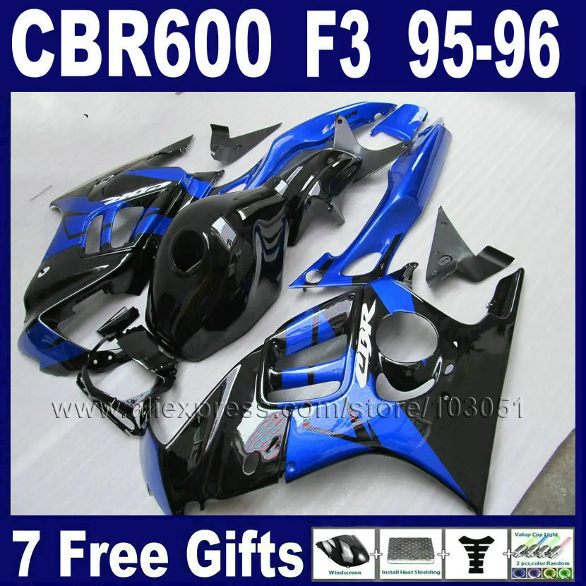 

OEM Blue black motorcycle fairings set for Honda 1996 1995 CBR600 F3 CBR600F CBR600F3 96 95 motorbike fairing kits & tank cover