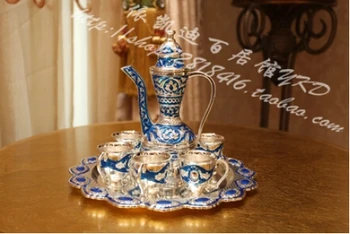 8PCS/set rare antique silver alloy metal wine set wine jar cup tray drinkware table decoration wine accessories bar JJ013
8PCS/set rare antique silver alloy metal wine set wine jar cup tray drinkware table decoration wine accessories bar JJ013
