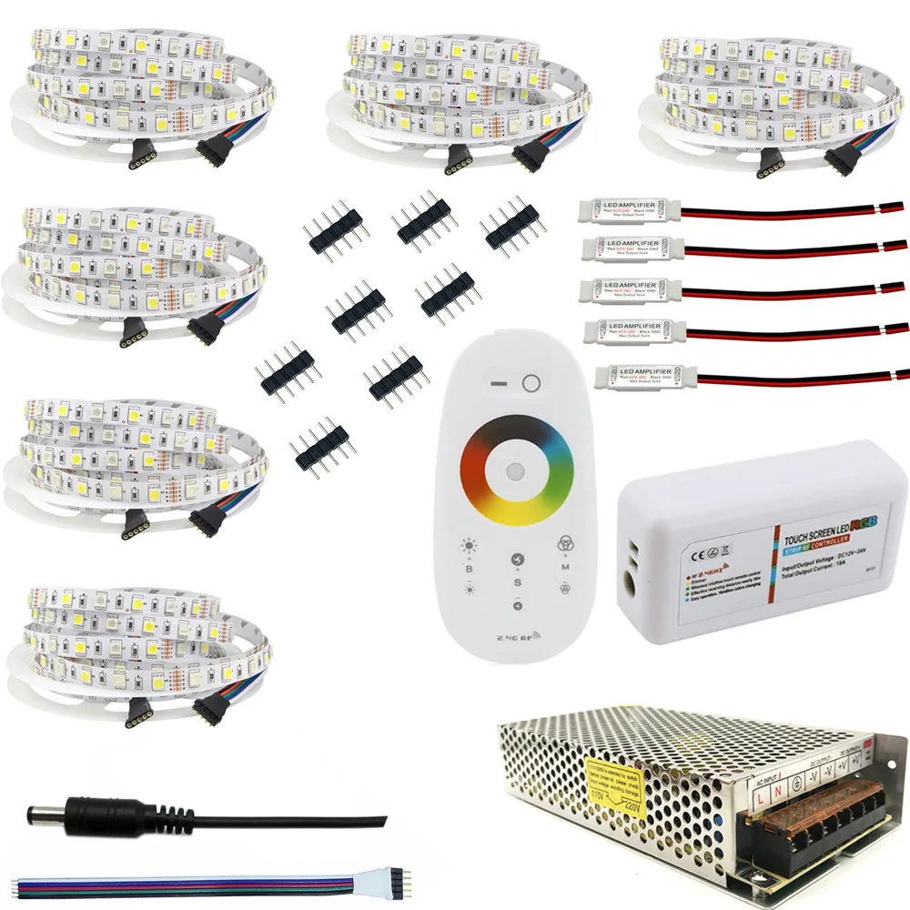 DC12V 5050 LED Strip Waterproof RGB RGBW Led Light Flexible Tape+Touch Remote Controller +12V Power adapter Kit 30M 20M 10M 5M
DC12V 5050 LED Strip Waterproof RGB RGBW Led Light Flexible Tape+Touch Remote Controller +12V Power adapter Kit 30M 20M 10M 5M