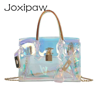 Laser messenger bags Lock candy women fashion jelly Transparent handbags Plastic shoulder bags hasp Chains handbags holographic
Laser messenger bags Lock candy women fashion jelly Transparent handbags Plastic shoulder bags hasp Chains handbags holographic