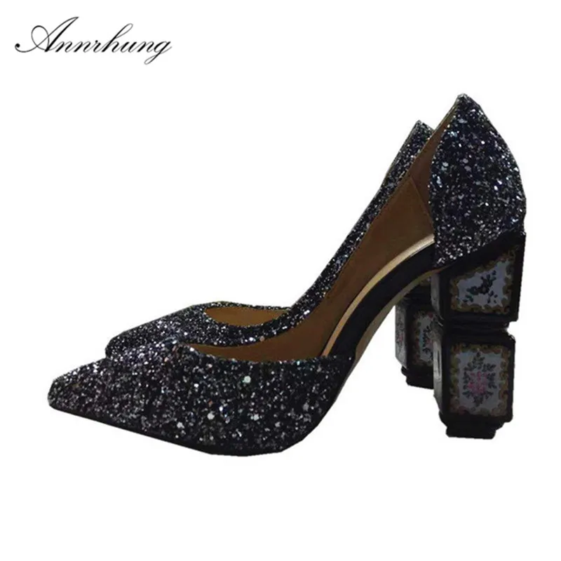 Bling Sequin Flower Print Heel Party Shoes Women Pointed Toe Square High Heels Glitter Side Cut Out Pumps Bridal Wedding Shoes
Bling Sequin Flower Print Heel Party Shoes Women Pointed Toe Square High Heels Glitter Side Cut Out Pumps Bridal Wedding Shoes