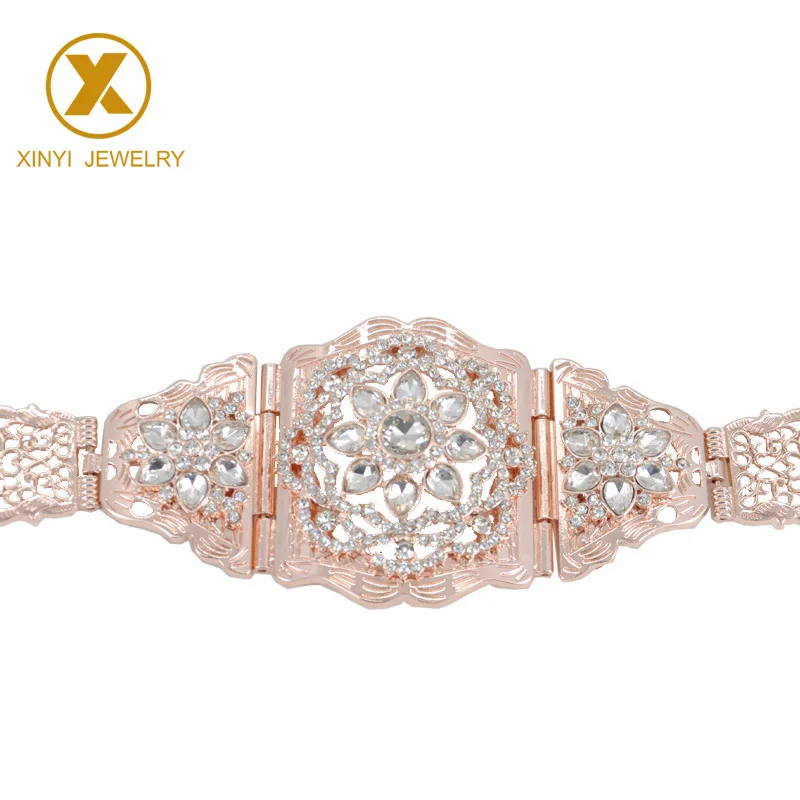 Traditional Moroccan caftan waist chain chic for women's wedding rose gold round crystal hollow flower metal belt
Traditional Moroccan caftan waist chain chic for women's wedding rose gold round crystal hollow flower metal belt