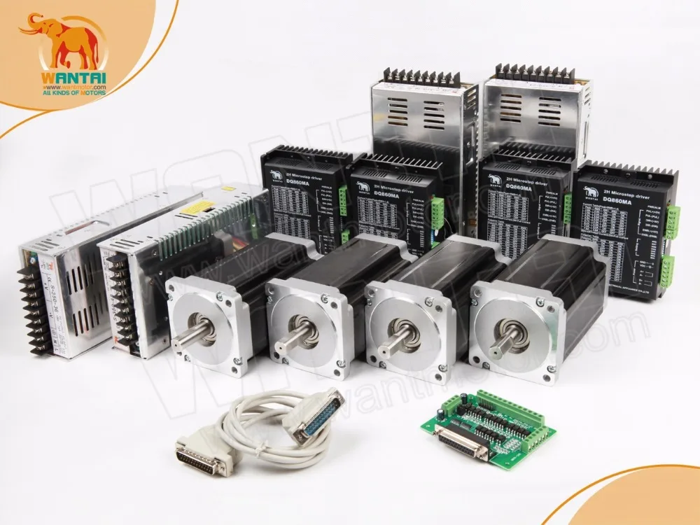 Best Selling! Wantai 4 Axis Nema 34 Stepper Motor Dual Shaft 85BYGH450C-012B 1600oz-in+Driver DQ860MA 80V 7.8A 256Micro CNC Cut
Best Selling! Wantai 4 Axis Nema 34 Stepper Motor Dual Shaft 85BYGH450C-012B 1600oz-in+Driver DQ860MA 80V 7.8A 256Micro CNC Cut