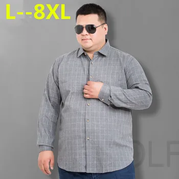 Plus 8XL 6XL 5XL 4XL Men Cotton Dresss Shirts Autumn Long Sleeve Slim Fit Business Brand Male Chemise Homme Social Plaid Shirts
Plus 8XL 6XL 5XL 4XL Men Cotton Dresss Shirts Autumn Long Sleeve Slim Fit Business Brand Male Chemise Homme Social Plaid Shirts