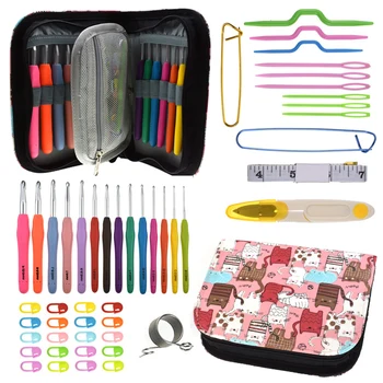 Rubber Soft Needle Hooks 2.0-10.0mm Crochet Hooks Set With Bag Ergonomic Handle Knitting Sewing Supplies With Case Bag Set
Rubber Soft Needle Hooks 2.0-10.0mm Crochet Hooks Set With Bag Ergonomic Handle Knitting Sewing Supplies With Case Bag Set