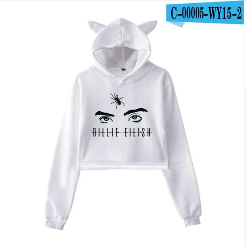 Billie Eilish Long Sleeve Crop Top Hoodie Kawaii Cat Ear Cropped Sweatshirt Women Tracksuit Casual Hooded Jacket Coat Outwear
Billie Eilish Long Sleeve Crop Top Hoodie Kawaii Cat Ear Cropped Sweatshirt Women Tracksuit Casual Hooded Jacket Coat Outwear