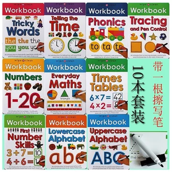 10 Books/Set Wipe Clean Workbook Children Kids English Picture Book Learn ABC Alphabet/Times/Maths/Tricky Phonics Words
10 Books/Set Wipe Clean Workbook Children Kids English Picture Book Learn ABC Alphabet/Times/Maths/Tricky Phonics Words