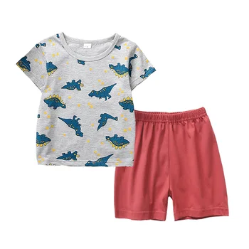Summer boy printed dinosaur T-shirt short pants shorts children's suit 2-piece set CHD10053
Summer boy printed dinosaur T-shirt short pants shorts children's suit 2-piece set CHD10053
