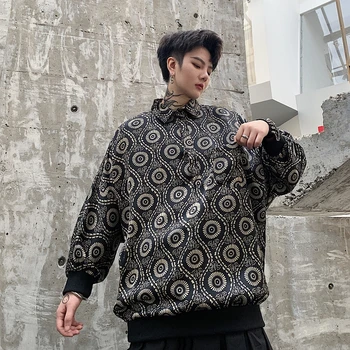 Men Vintage Pattern Print Bat Sleeve Satin Style Pullover Shirt Male Streetwear Loose Causal Shirts
Men Vintage Pattern Print Bat Sleeve Satin Style Pullover Shirt Male Streetwear Loose Causal Shirts