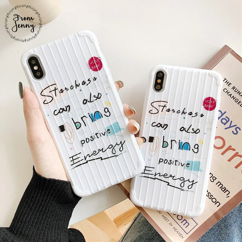 From Jenny Solid color graffiti letters for iPhone x xr xs max 6 6s 7 8 Plus suitcase phone silicone case
From Jenny Solid color graffiti letters for iPhone x xr xs max 6 6s 7 8 Plus suitcase phone silicone case