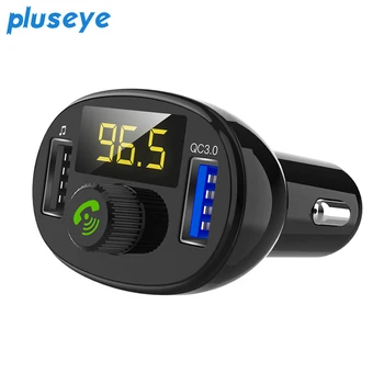 

pluseye Bluetooth Handsfree Kit Car FM Transmitter Modulator Dual USB Charging Voltage Detection U Disk Music Car MP3 Player