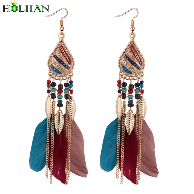 Женские богемные висячие серьги boho mujer moda bijoux винтажные длинные этнические