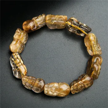 Brazil Genuine Natural Gold Rutilated Quartz Bracelets For Women Men Stretch Pi Xiu Shape Crystal Bracelet
Brazil Genuine Natural Gold Rutilated Quartz Bracelets For Women Men Stretch Pi Xiu Shape Crystal Bracelet