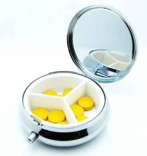 1 grid Metal Round Silver Tablet Pill Box Holder Container Medicine Case 10pcs/lot free shipping
1 grid Metal Round Silver Tablet Pill Box Holder Container Medicine Case 10pcs/lot free shipping