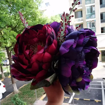 New Handmade Peony Artificial bride Dark red Bouquet hot Pink Peony Holding flowers Bridesmaids Pink Peony Bouquet
New Handmade Peony Artificial bride Dark red Bouquet hot Pink Peony Holding flowers Bridesmaids Pink Peony Bouquet