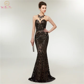 Black Sequined Mermaid Evening Dresses 2019 Elegant Sleeveless Floor Length Long Robe De Soiree Formal Party Illusion Prom Gowns
Black Sequined Mermaid Evening Dresses 2019 Elegant Sleeveless Floor Length Long Robe De Soiree Formal Party Illusion Prom Gowns