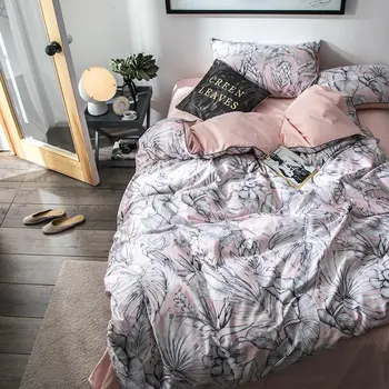 Pink and black bedlinen Luxury Egyptian cotton Satin bedding set bedclothes home texitle bed pastoral leaf print bedspread
Pink and black bedlinen Luxury Egyptian cotton Satin bedding set bedclothes home texitle bed pastoral leaf print bedspread