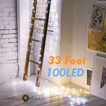 10M 100 LED Battery string lights Silver Wire Fairy Light string for Christmas Party Holiday wedding Garden Decoration 
10M 100 LED Battery string lights Silver Wire Fairy Light string for Christmas Party Holiday wedding Garden Decoration