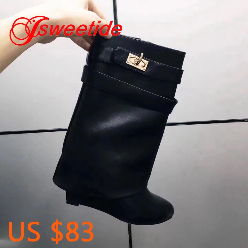 Luxury Genuine Leather Long Boots thick bottom waterproof Wedge Boots Brand Winter Boots Fashion Leather buckle Motorcycle Boots
Luxury Genuine Leather Long Boots thick bottom waterproof Wedge Boots Brand Winter Boots Fashion Leather buckle Motorcycle Boots