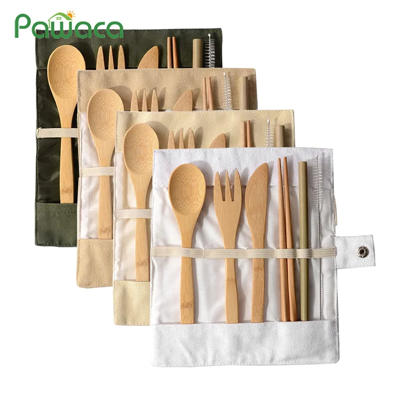 Portable Bamboo Utensils Cutlery Set Reusable Wooden Spoon Fork Knife Chopsticks Brush Silverware Set for Outdoor Travel Camping
Portable Bamboo Utensils Cutlery Set Reusable Wooden Spoon Fork Knife Chopsticks Brush Silverware Set for Outdoor Travel Camping
