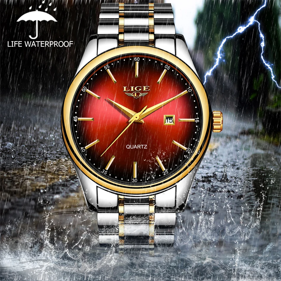2019 LIGE Luxury Brand Fashion Casual All Steel Sports Watches Men's Military Watch Man Quartz Clock Relogio Masculino Gold Red
2019 LIGE Luxury Brand Fashion Casual All Steel Sports Watches Men's Military Watch Man Quartz Clock Relogio Masculino Gold Red