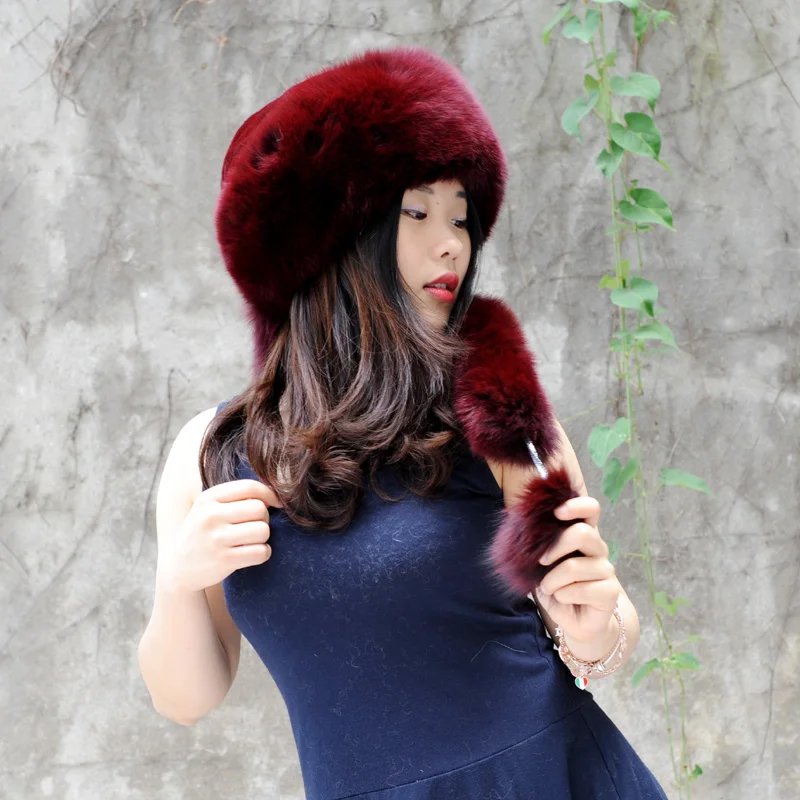 Фото CX-C-175F Good Quality Alibaba Winter Women Hat Warm Fox Fur Lady Russian | Аксессуары для одежды