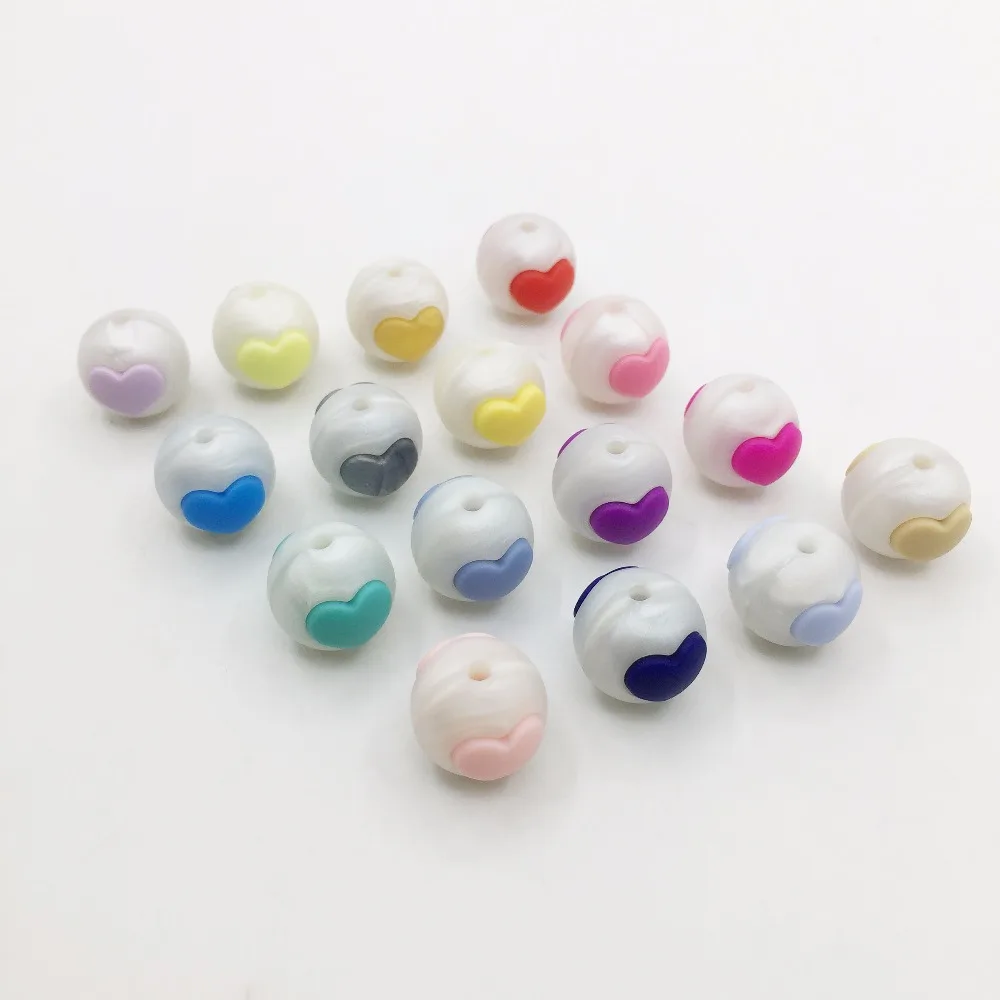50Pcs Round With Heart Shape Silicone Beads Baby Mordedor Silicona DIY Jewelry Making Accessories Baby Teething Gifts
50Pcs Round With Heart Shape Silicone Beads Baby Mordedor Silicona DIY Jewelry Making Accessories Baby Teething Gifts