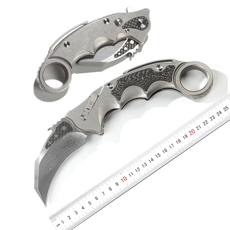 DICORIA MG pterosaur claw ball brearing Flipper folding knife M390 blade titanium+CF outdoor hunting Survival knives EDC Tools 
DICORIA MG pterosaur claw ball brearing Flipper folding knife M390 blade titanium+CF outdoor hunting Survival knives EDC Tools