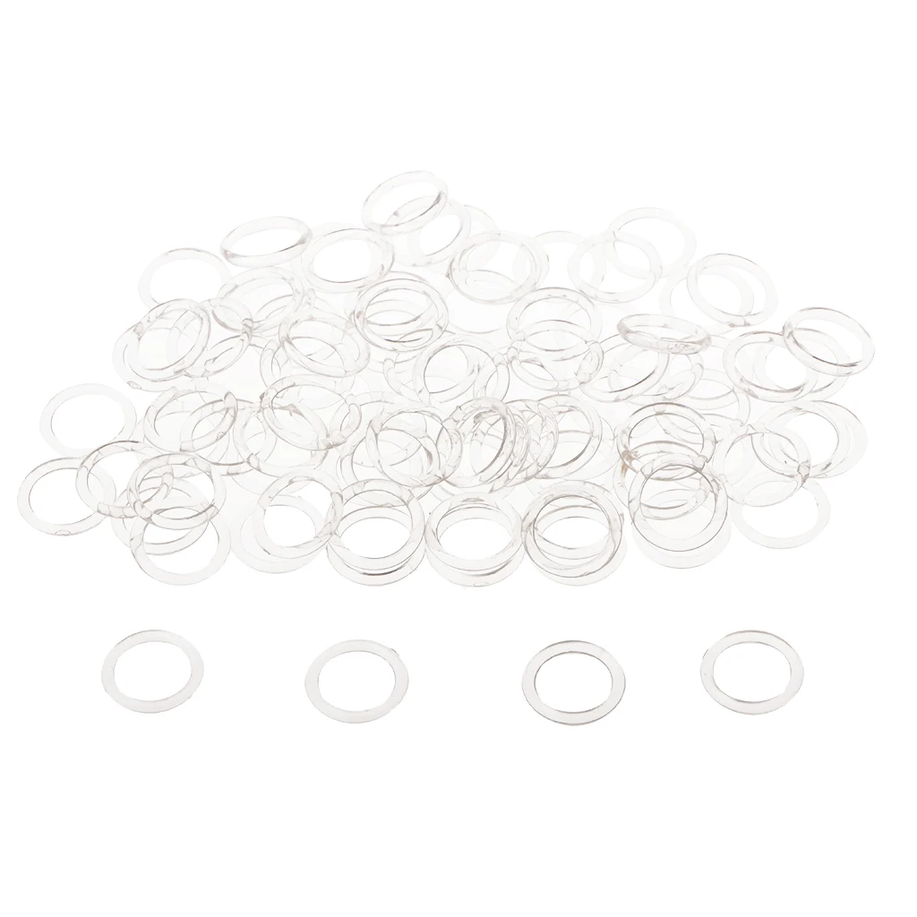 100pcs Clear Nylon Bra Strap Adjuster Slider O Ring Lingerie Sewing Crafts