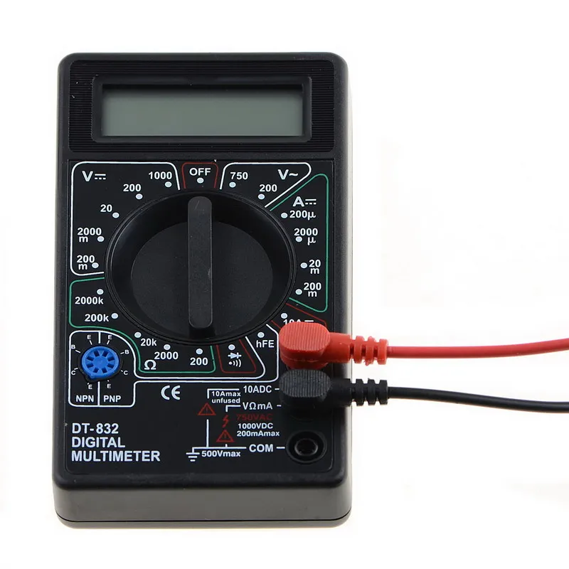 

DT-832 Digital LCD Voltmeter Ammeter Ohm Tester Multimeter Buzzer Diagnostic-tool free shipping