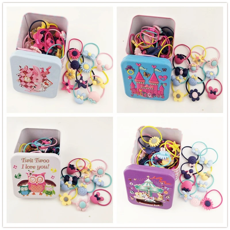 40 pieces/Set of iron box elastic Hair Rubber Band with cat flower star For Girl ponytail cartoon box mixed elastic hair ring
40 pieces/Set of iron box elastic Hair Rubber Band with cat flower star For Girl ponytail cartoon box mixed elastic hair ring