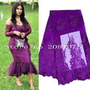 African Lace Fabric 2019 Embroidered Nigerian Laces Fabric Bridal High Quality French Tulle Lace Fabric for Women Dress Purple
African Lace Fabric 2019 Embroidered Nigerian Laces Fabric Bridal High Quality French Tulle Lace Fabric for Women Dress Purple