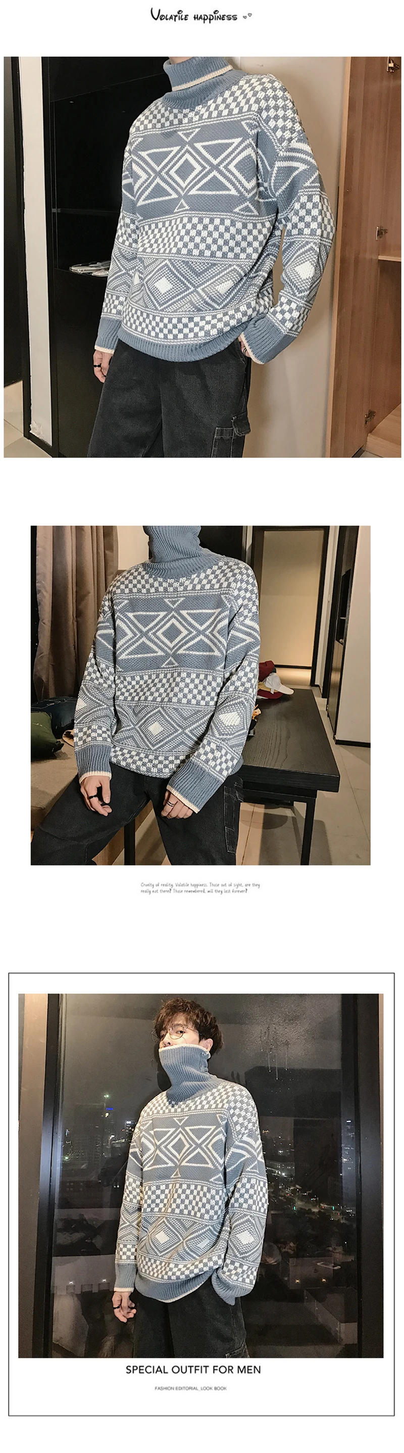 Korean Turtleneck Sweater Men Pullover (2)