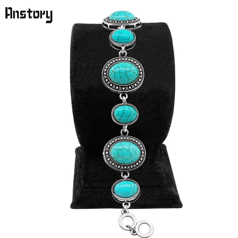 Oval Blue Stone Bracelet Vintage Bracelet For Women Antique Silver Plated Gift Party Bracelet Fashion Jewelry
Oval Blue Stone Bracelet Vintage Bracelet For Women Antique Silver Plated Gift Party Bracelet Fashion Jewelry