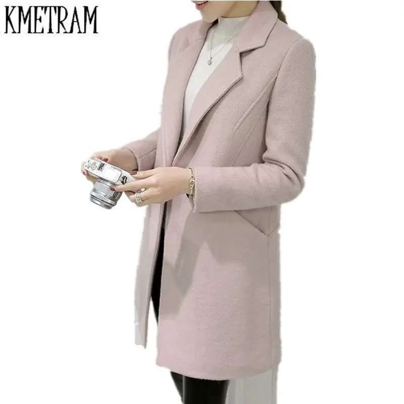 2019 Medium Long Cashmere Wool Coat Female Single Button Women's Winter Jackets And Coats Turn-Down Collar Trench Coat Pink
2019 Medium Long Cashmere Wool Coat Female Single Button Women's Winter Jackets And Coats Turn-Down Collar Trench Coat Pink