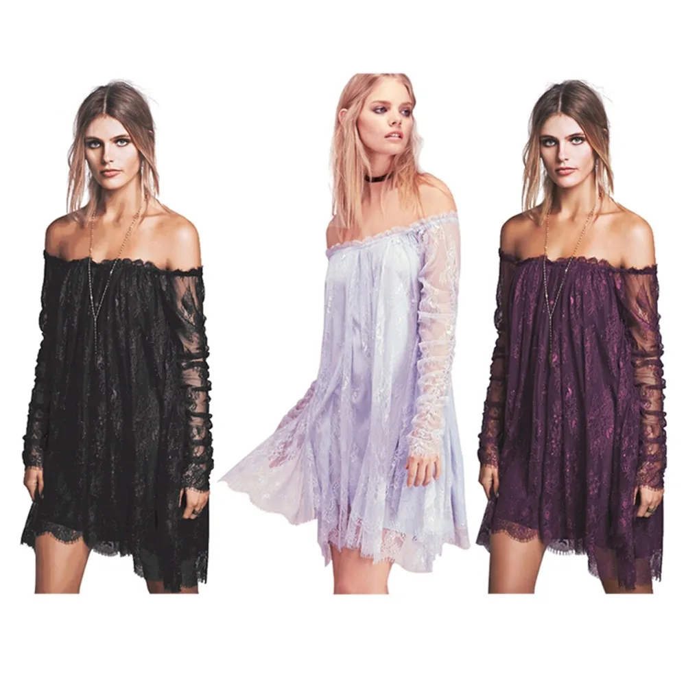 Women Dress 2019 Summer Sexy Off Shoulder Floral Solid Color Lace Dress Boho Style Short Party Beach Slash Neck Mini Dresses
Women Dress 2019 Summer Sexy Off Shoulder Floral Solid Color Lace Dress Boho Style Short Party Beach Slash Neck Mini Dresses