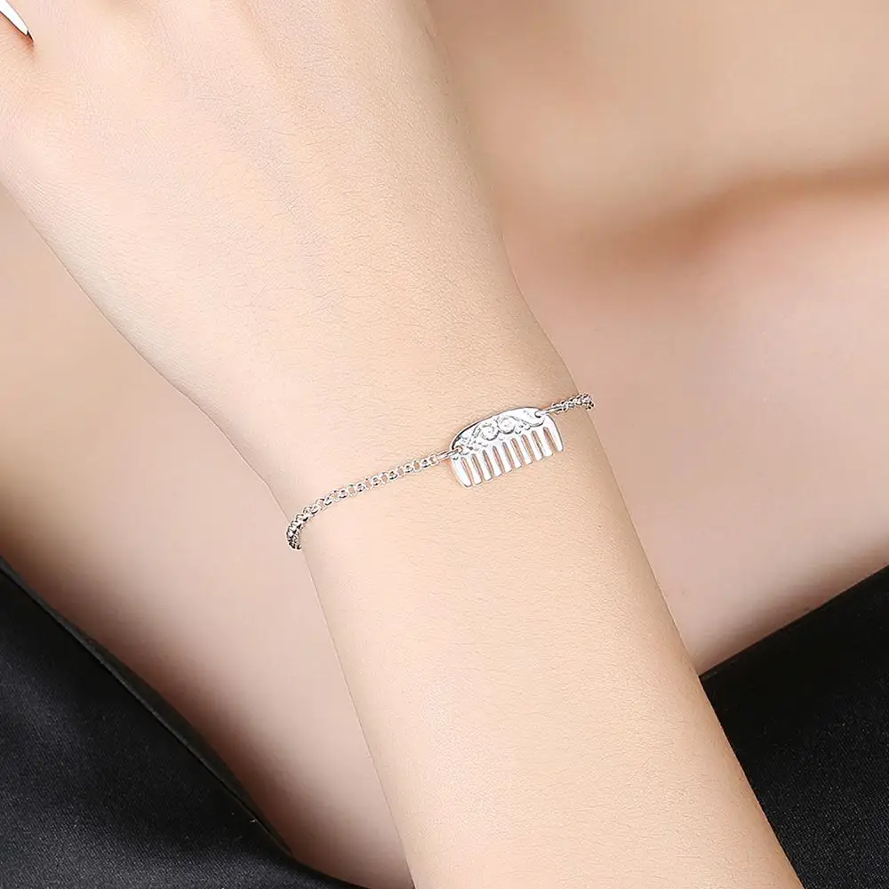 TB52 women fine jewlery,925 silver little a small comb bracelet,a cute gift for your lover
TB52 women fine jewlery,925 silver little a small comb bracelet,a cute gift for your lover