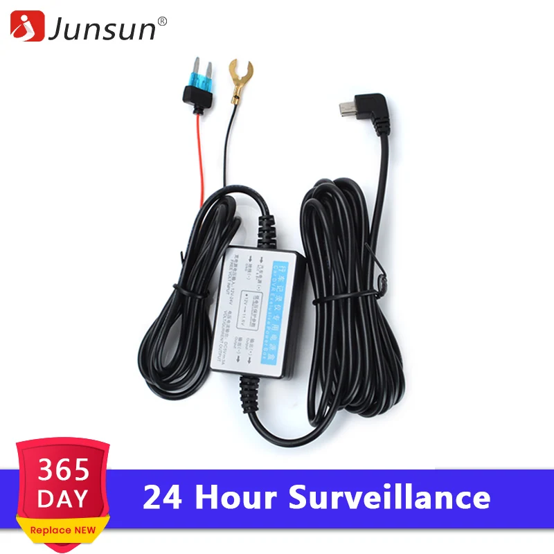 Junsun 12/24V 5V 3A 3M Mini USB Hard wire Hardwire Kit for Dash Cam Reaview Mirror Camera GPS Car Charger
Junsun 12/24V 5V 3A 3M Mini USB Hard wire Hardwire Kit for Dash Cam Reaview Mirror Camera GPS Car Charger