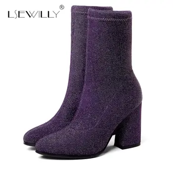Lsewilly Pointed Toe Elastic Ankle Boots Thick Heel High Heels Shoes Woman Female Socks Boots 2018 Autumn New Black Blue S479
Lsewilly Pointed Toe Elastic Ankle Boots Thick Heel High Heels Shoes Woman Female Socks Boots 2018 Autumn New Black Blue S479