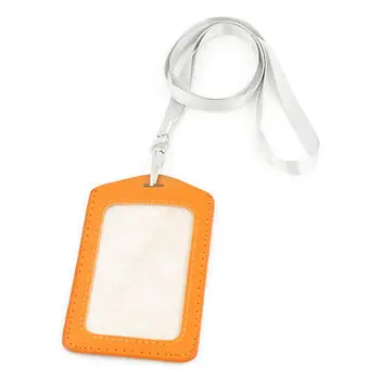 Office Work Plastic Vertical Faux Leather ID Card Holder Orange Light Gray 
Office Work Plastic Vertical Faux Leather ID Card Holder Orange Light Gray